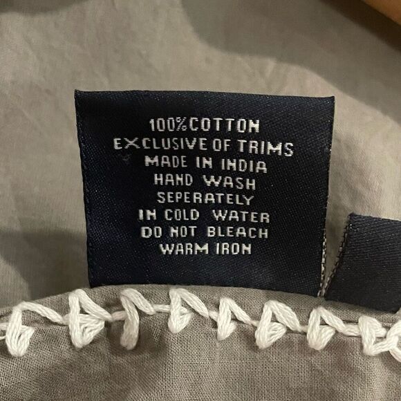 Madison Mathews Tunic Shirt Top Blouse Olive Green Size Large 100% Cotton - Picture 6 of 6